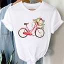 Floral Bicycle Short Sleeve Women's Shirt