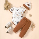 Newborn Short Sleeve Printed Casual Suit