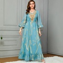 A loose embroidered dress in Dubai style. 