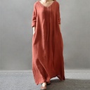 Oversized Linen Dress with Artistic Texture
