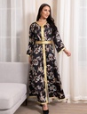 Long Kaftan Dress with Belt – Elegant and Luxurious Design with an Islamic and Oriental Touch
