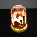 Ramadan Mosque Night Light with Glass Cover and Wooden Base