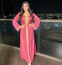 Women's Long Dress with Rhinestone Embellished Robe