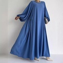 Elegant and Loose-Fitting Solid Color Dress