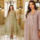 A modern and elegant abaya dress reflecting Islamic and Eastern heritage