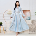 A Royal Eastern Kaftan Dress with Luxurious Embroidery Inspired by Islamic Heritage