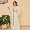 A luxurious Eastern-style loose abaya with a royal design that reflects authentic Islamic beauty