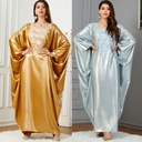 Arabic Abaya with Batwing Sleeves and Luxurious Embroidery in an Eastern Style.