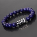 Stylish Stretch Bracelet with Prayer Wheel and Stone Beads