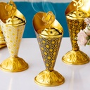 Luxury European-Style Metal Incense Burner with Golden Patterns – Elegant Design for Home and Office