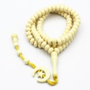 Luxury Islamic Misbaha adorned with a crescent moon and star, featuring handcrafted beads 