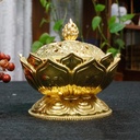 Elegant and Luxurious Lotus-Shaped Incense Burner – For Burning Sandalwood, Agarwood, and Disc Incense