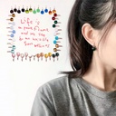 Classic Earrings in Elegant Colors with Transparent Zircon Inlay – Platinum-Plated Fashion Jewelry with a Modern Design