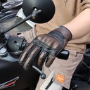 Modern Design Breathable Leather Motorcycle Gloves with Touchscreen Compatibility