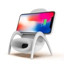 Elegant chair with a built-in speaker and wireless phone charger in a modern and stylish design