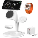 5-in-1 Magnetic Wireless Charger with a Modern Design, Supporting Fast Charging for Multiple Devices 