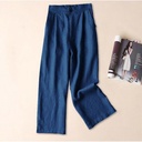 Women's wide-leg pants made from a cotton-linen blend for a stylish casual look