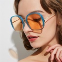 Trendy Colorful Oversized Half-Frame Sunglasses for Women