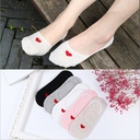 Stylish Women's Low-Cut Invisible Cotton Socks with Heart Design