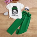 Girls' Casual Cartoon Print Set – Stylish and Comfortable for Everyday Wear