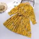 Korean-Style Trendy Dress – Long Sleeves with Elegant Prints for Girls