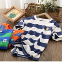 Children's striped blouse with half sleeves and lightweight fabric