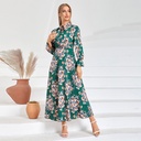 فستان نسائي أنيق بخصر عالٍ بتصميم عصري وكاجوال
