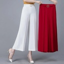 Women's casual wide-leg pants made of soft ice silk fabric, featuring a comfortable and modern design—perfect for everyday wear