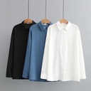 Chiffon shirt with a comfortable design made of ice silk crepe – perfect for plus sizes