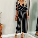 Elegant women's striped jumpsuit with wide-leg cut