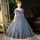 Princess-inspired girls’ dress adorned with sparkling sequins