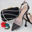 A luxurious, regal women’s set featuring a square handbag and pointed‑heel pumps