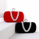 Velvet women's evening bag adorned with crystals, suitable for all occasions