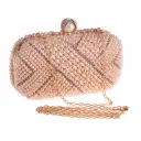 Women's small square handbag adorned with pearls