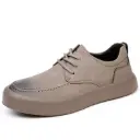 Men’s casual genuine leather shoes featuring a soft, breathable sole