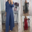 Two-Piece Set – Solid Color Split Dress with Matching Pants