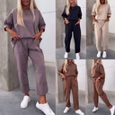 Two-Piece Set – Solid Color with Cropped Pants