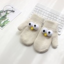 Children’s Unisex Gloves with Rabbit Fur and Cute Big Eyes Design