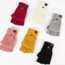 Children’s Winter Warm Flip Gloves with Elegant Pattern