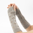 Women’s Knitted Wool Arm Gloves – Jacquard Design