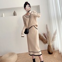 Elegant Korean-Style Set – Knitted Sweater and Skirt
