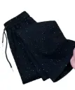 Women's Wide-Leg High-Waisted Ice Silk Pants with Glittering Star Pattern – Elegant Casual Style