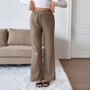 Women's Wide-Leg Plaid Pants – Elegant and Stylish