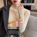 Women's Knitted Blouse with Half Turtleneck