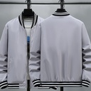 Loose Casual Jacket with Stand Collar for a Modern Look