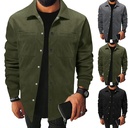Men’s Slim Fit Corduroy Jacket with Single-breasted Design