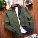 Men's casual jacket with a stand collar, designed for double-sided wear