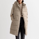 Women’s Sleeveless Mid-Length Hooded Coat with Solid Color and Front Buttons