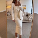 Women’s Two-Piece Casual Set with Long Sleeves and Practical Pocket Design