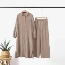 Casual Women’s Two-Piece Set with Mushroom Buckle and Long Sleeves
